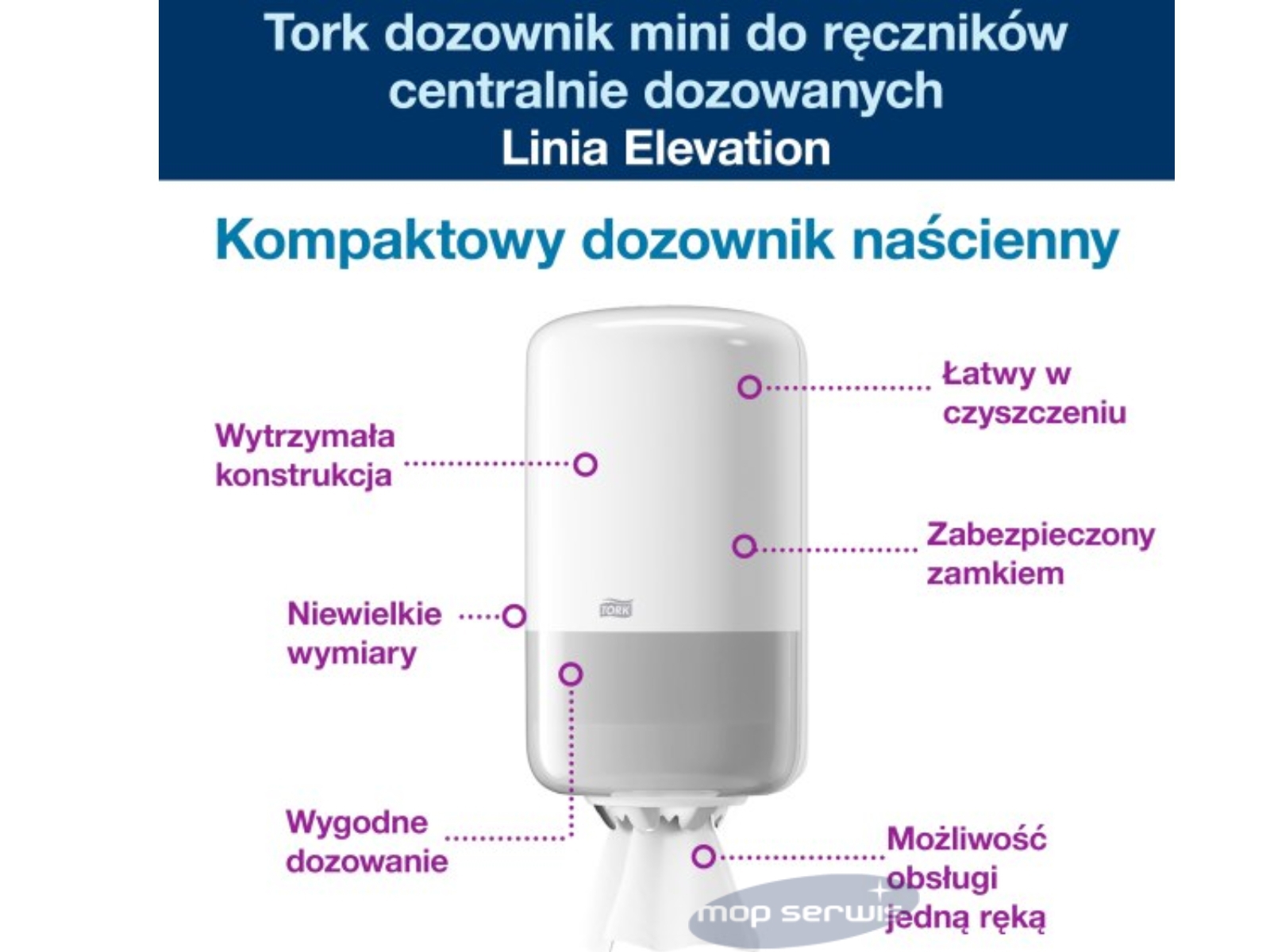 Dozownik CENTER M1 TORK 558000 MINI WHITE SP